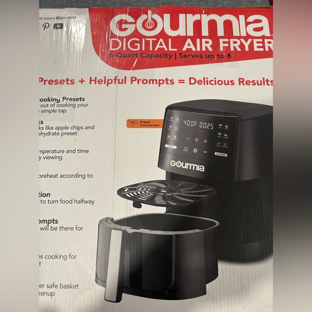 Gourmia Digital Air Fryer | 6-Quart Capacity